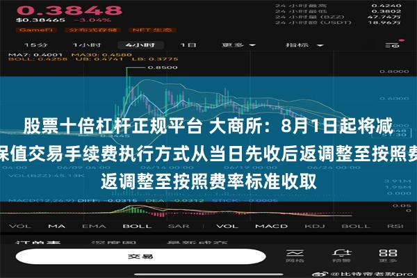 股票十倍杠杆正规平台 大商所：8月1日起将减半收取套期保值交易手续费执行方式从当日先收后返调整至按照费率标准收取