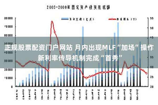 正规股票配资门户网站 月内出现MLF“加场”操作 新利率传导机制完成“首秀”