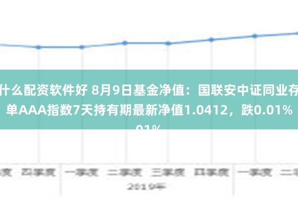 什么配资软件好 8月9日基金净值：国联安中证同业存单AAA指数7天持有期最新净值1.0412，跌0.01%